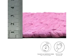 Alfombra De Salón^Alfombra de algodón tejida a mano y reversible 70x250 cm Fuchisa Happy Cotton Fucsia