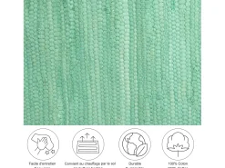 Alfombra de algodón tejida a mano y reversible 60x120 cm Menta Happy Cotton