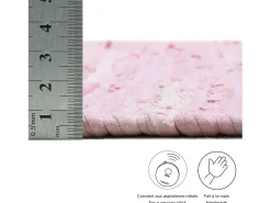 Alfombra de algodón tejida a mano y reversible 40x60 cm Rosa Happy Cotton