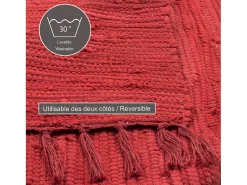 Alfombra De Salón^Alfombra de algodón tejida a mano y reversible 160x230 cm Happy Cotton Rojo