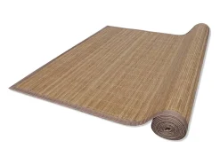 Outlet Alfombra de bambú marrón con láminas rectangulares 150 x 200 cm Marru00f3n