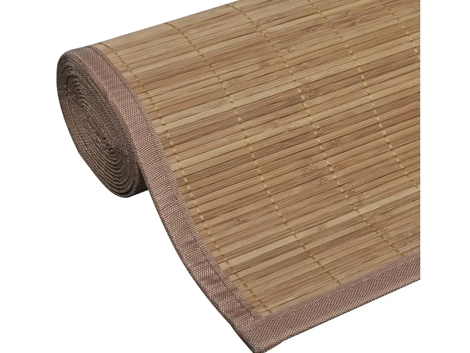 Outlet Alfombra de bambú marrón con láminas rectangulares 150 x 200 cm Marru00f3n