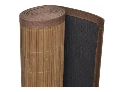 Outlet Alfombra de bambú marrón con láminas rectangulares 150 x 200 cm Marru00f3n