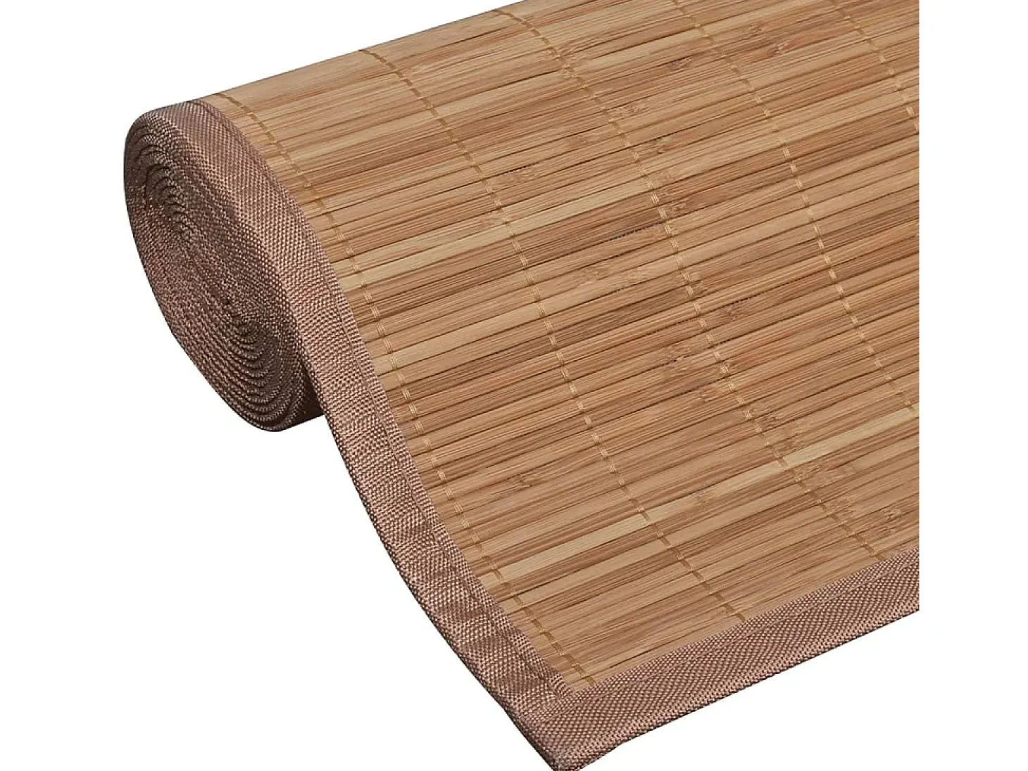 Alfombra de bambú marrón con láminas rectangulares 80 x 300 cm