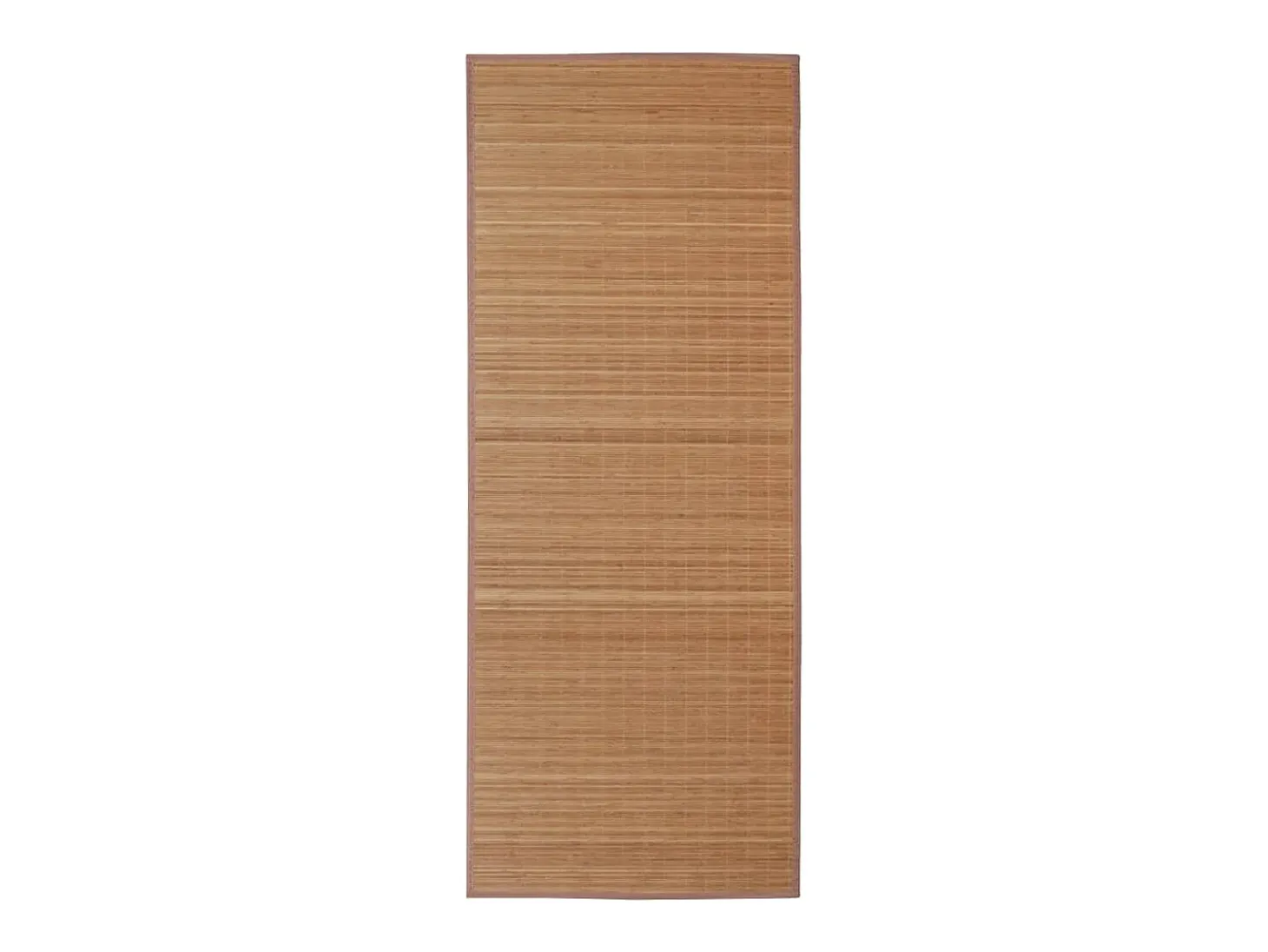 Alfombra de bambú marrón con láminas rectangulares 80 x 300 cm