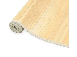 Alfombra De Salón^Alfombra de bambú natural 80x300 cm con soporte antideslizante Beige