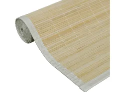Alfombra De Cocina^Alfombra de bambú natural con láminas rectangulares 150 x 200 cm Beige