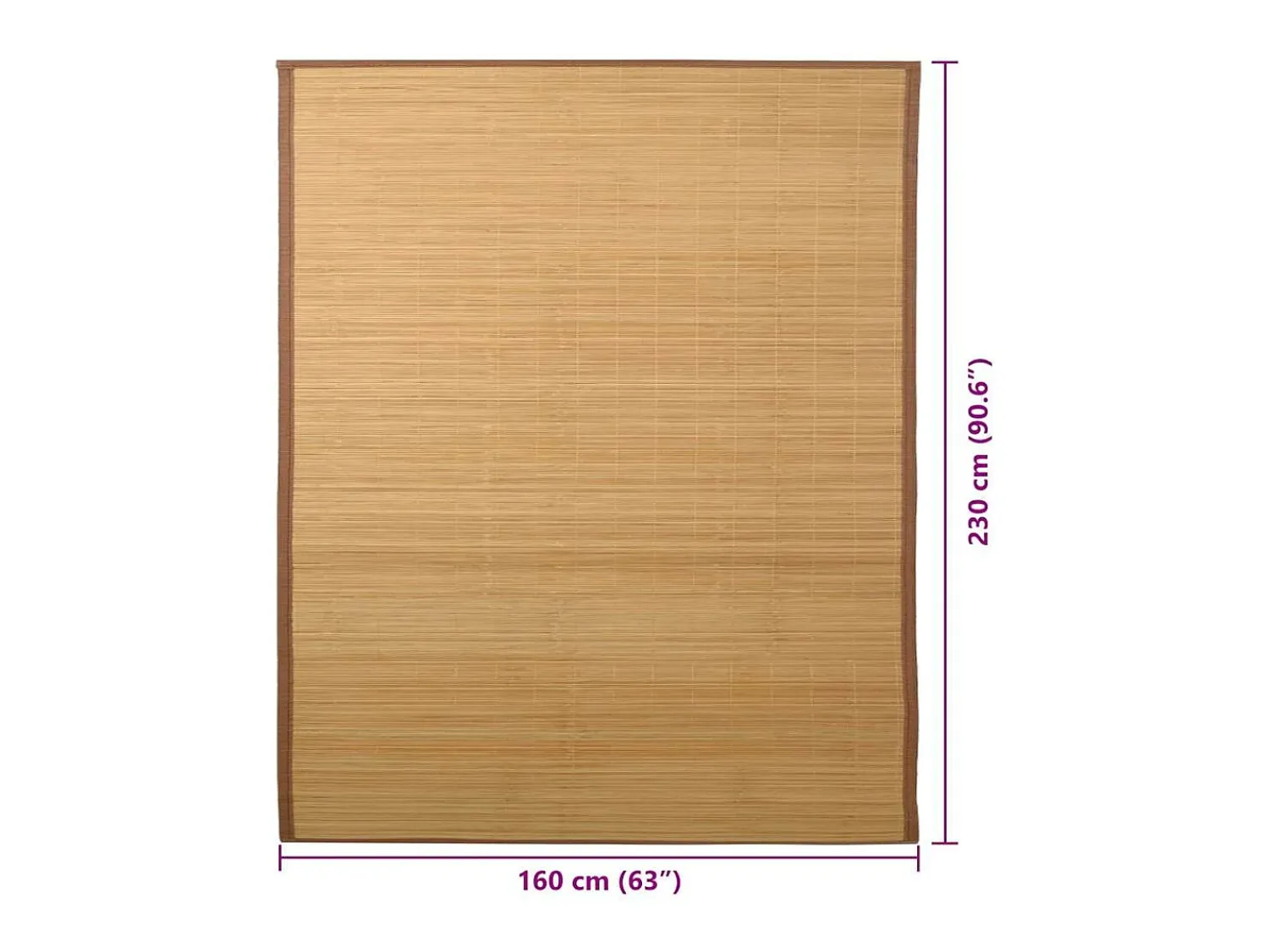 Alfombra De Cocina^Alfombra de bambú 160x230 cm Marrón Marru00f3n