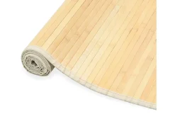 Sale Alfombra de bambú 100x160 cm Natural Marru00f3n