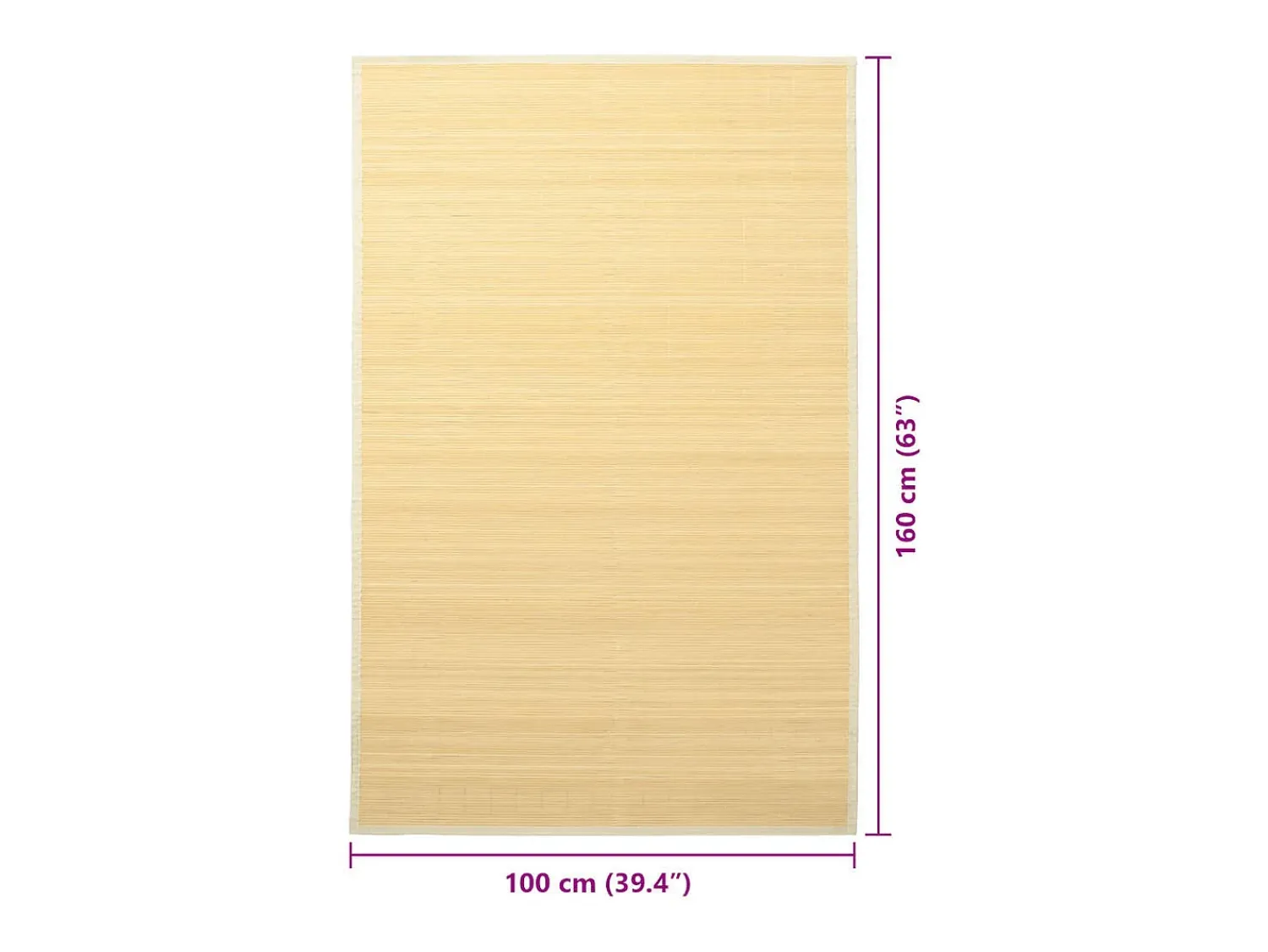 Alfombra De Cocina^Alfombra de bambú 100x160 cm Natural Marru00f3n