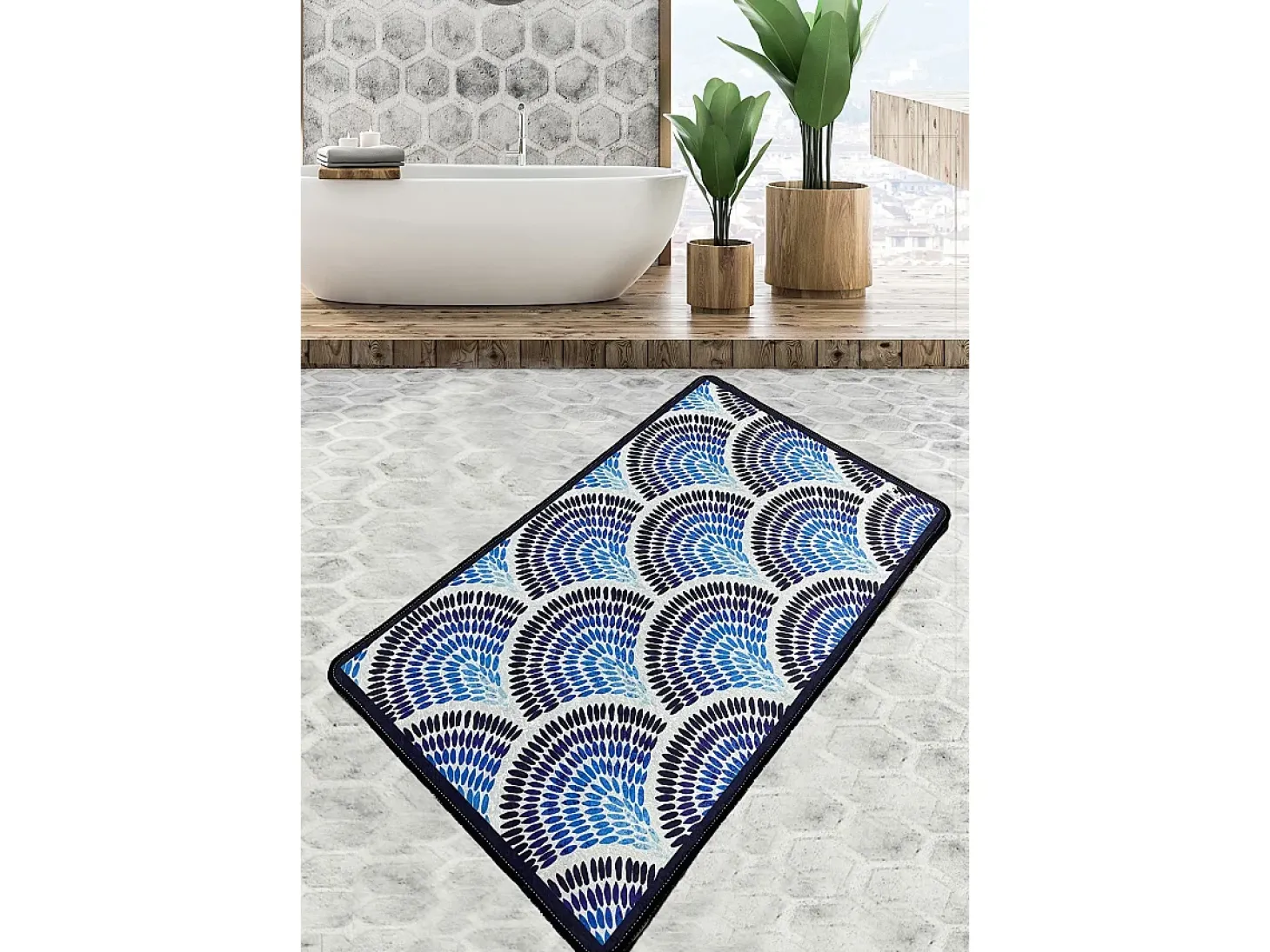 Alfombra de baño Azul multicolor
