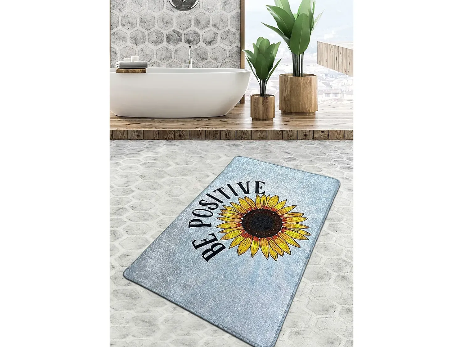 Sale Alfombra de baño Be Positive Djt (80 x 100) Multicolor