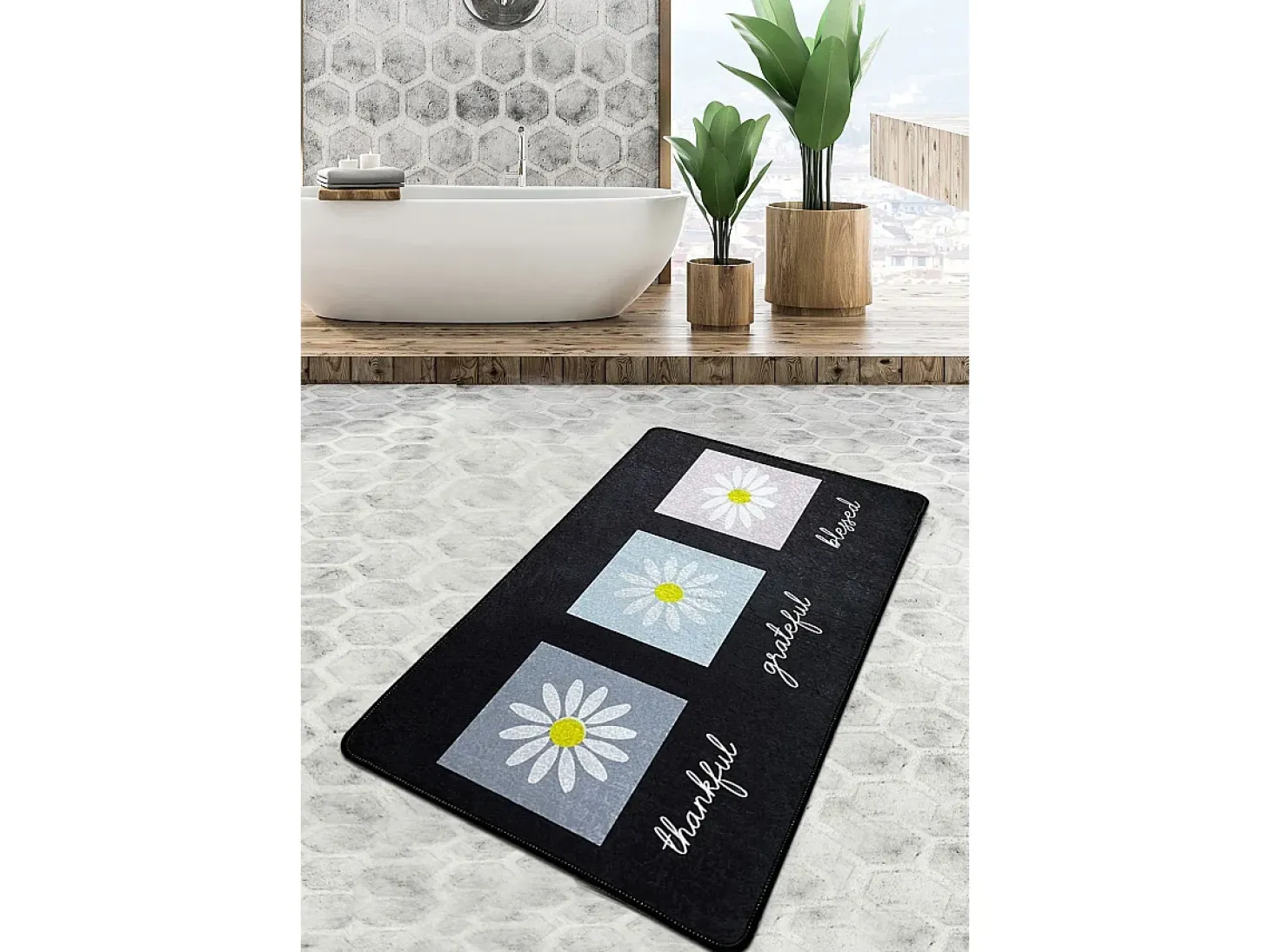Alfombra de baño Blessed Djt (80 x 100) multicolor
