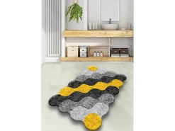 Outlet Alfombra de baño Circle gris antracita amarillo Multicolor