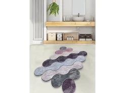 Best Alfombra de baño Circle lila gris púrpura Multicolor