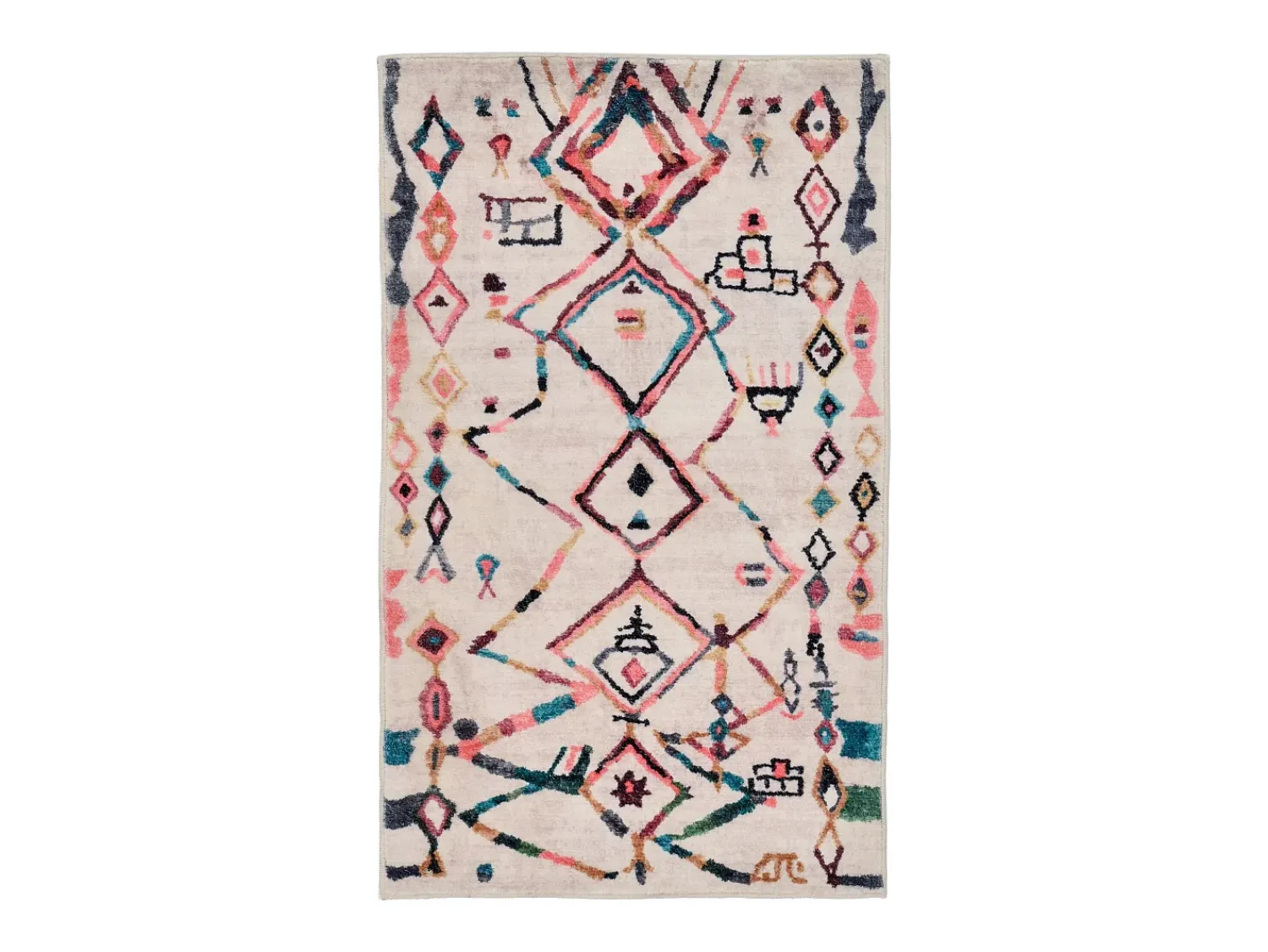 Discount Alfombra de baño estampada con pelo suave 70x120 cm Colorido Ariella Multicolor