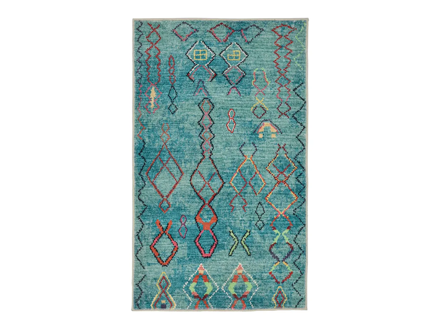 Alfombra de baño estampada con pelo suave 70x120 cm Turquesa Ariella