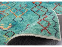 Alfombra de baño estampada con pelo suave 70x120 cm Turquesa Ariella