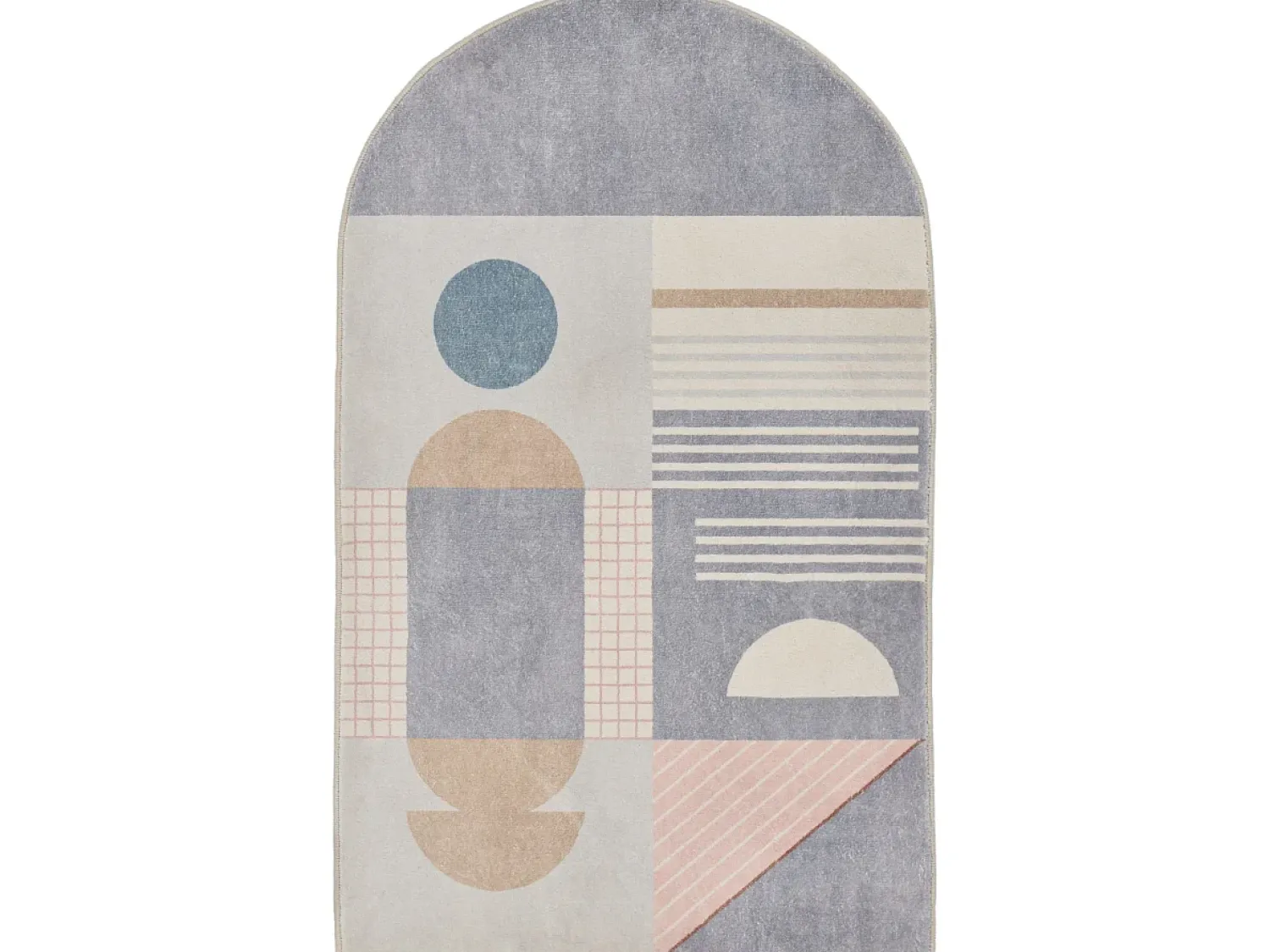 Outlet Alfombra de baño estampada con pelo suave 50x60 cm multi Ariella Gris