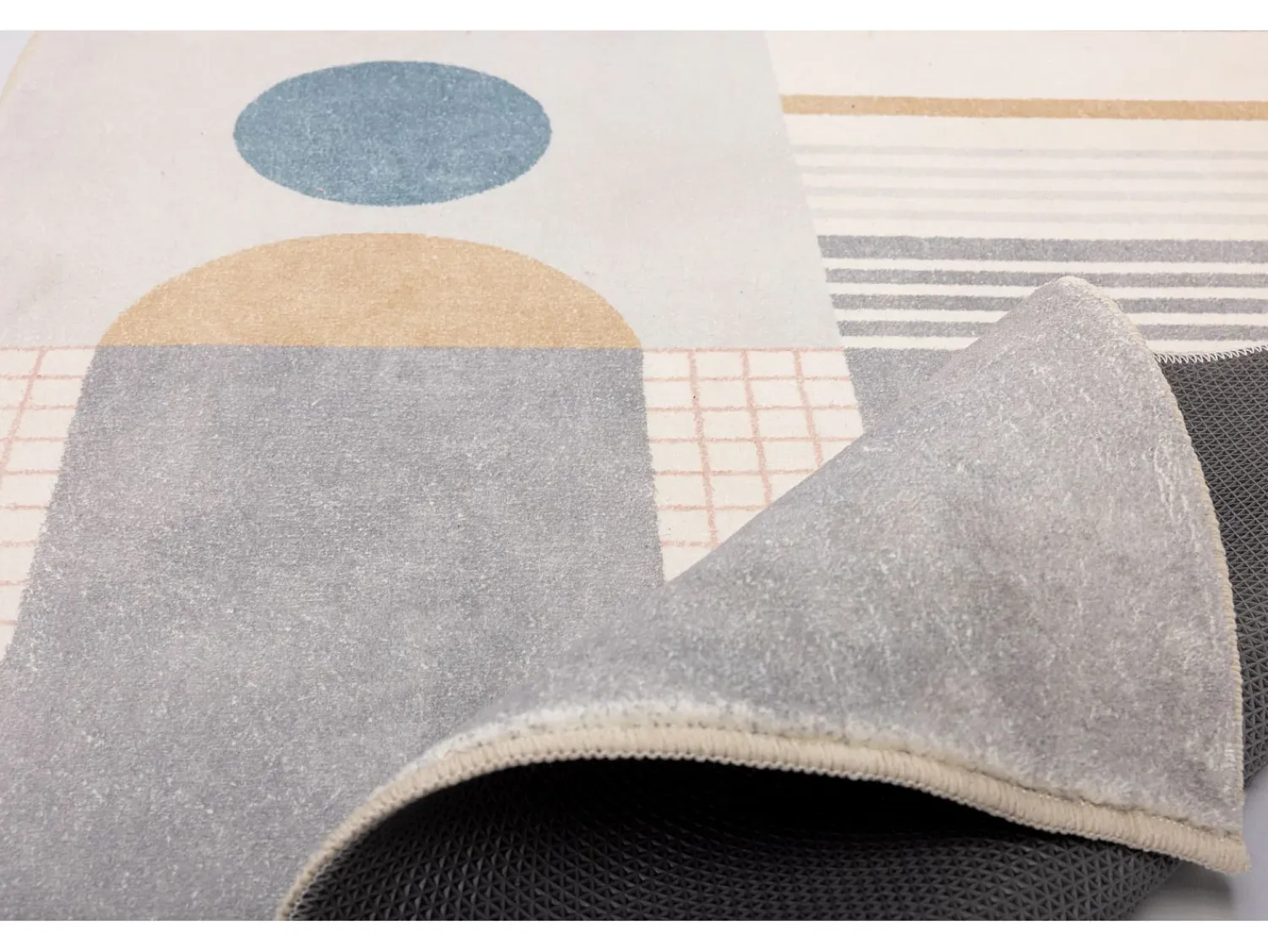 Outlet Alfombra de baño estampada con pelo suave 50x60 cm multi Ariella Gris