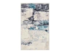 Alfombra de baño estampada con pelo suave 60x100 cm Turquesa multi Ariella