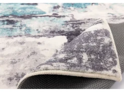 Alfombra de baño estampada con pelo suave 60x100 cm Turquesa multi Ariella