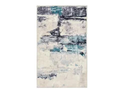 Sale Alfombra de baño estampada con pelo suave 50x60 cm Turquesa multi Ariella Azul turquesa
