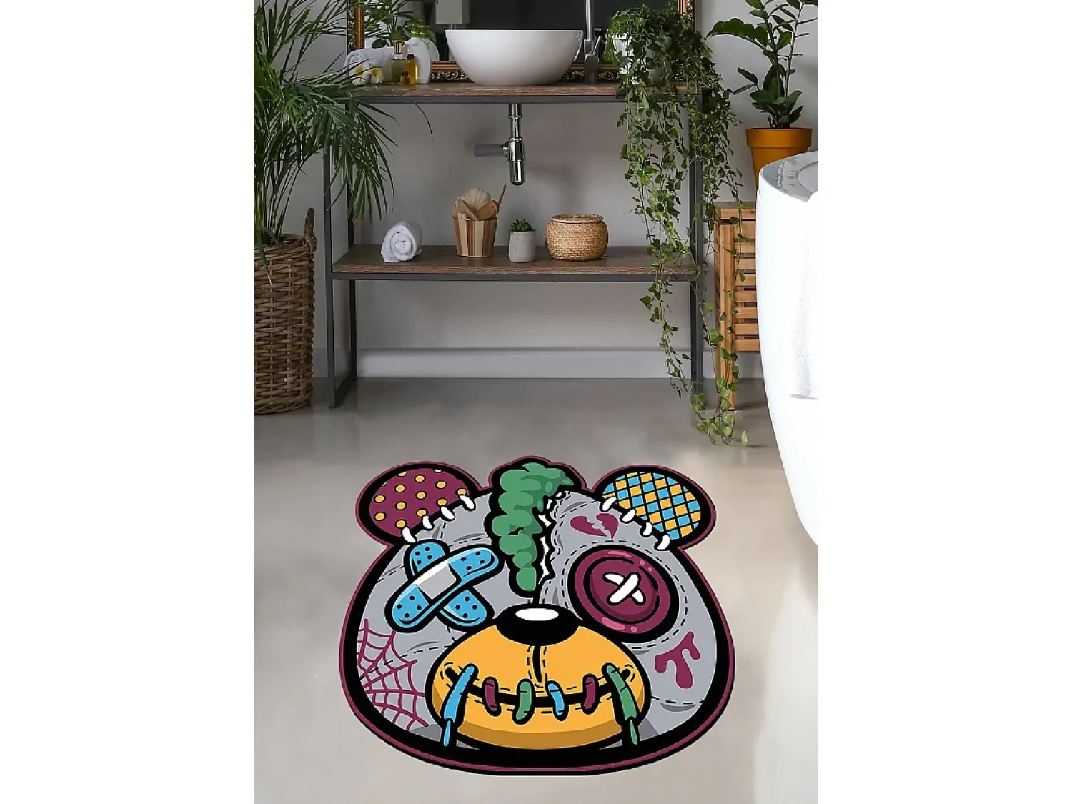 Clearance Alfombra de baño Injured Panda 140 Multicolor