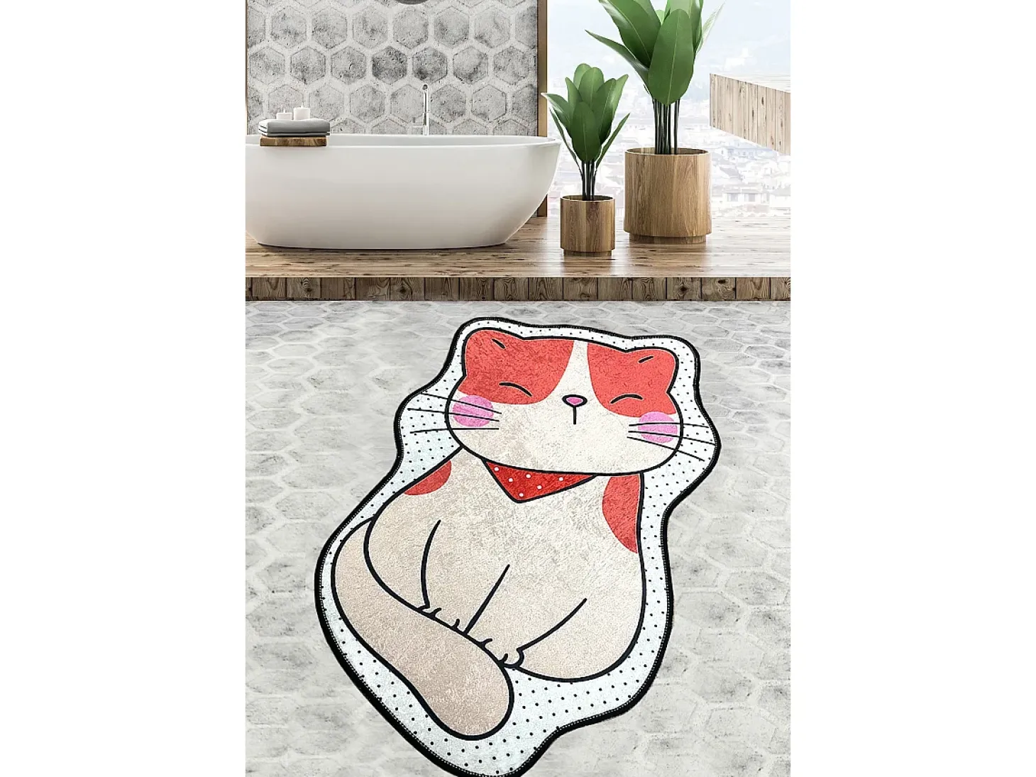 Alfombra de baño Katze (60 x 90) multicolor