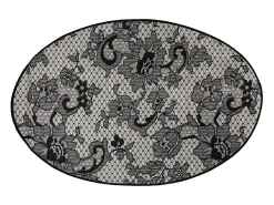 Hot Alfombra de baño Lace DJT gris blanco negro Multicolor