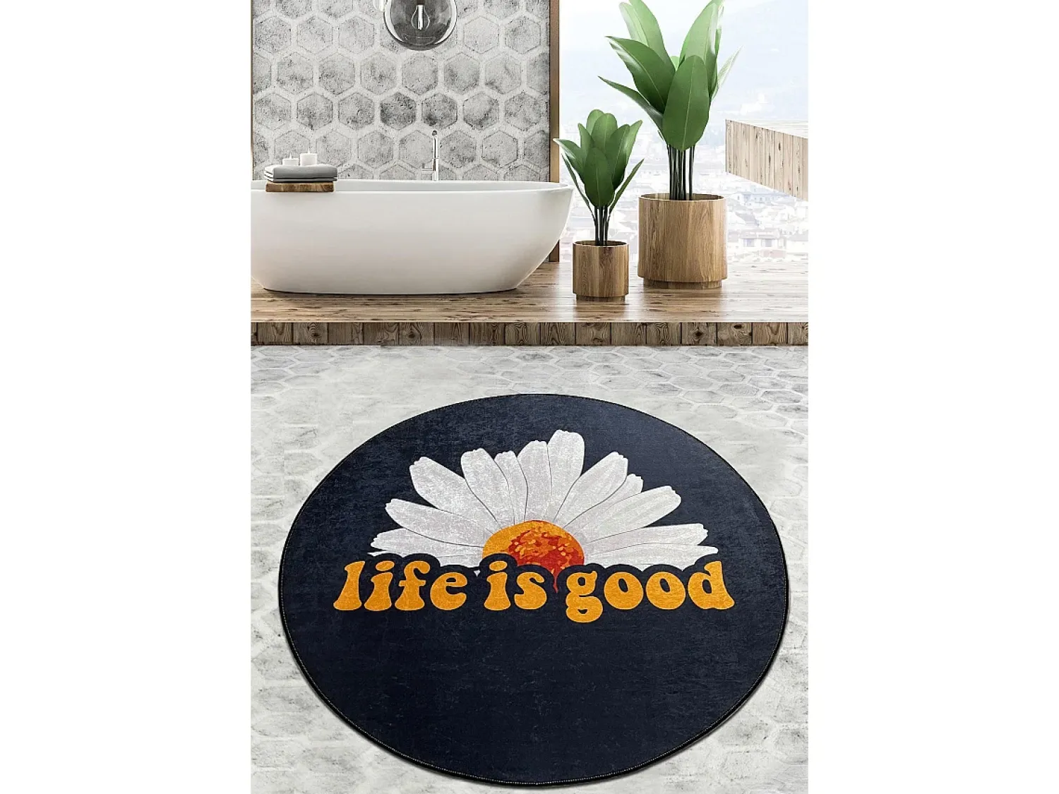 Best Alfombra de baño Life Is Good Djt (200 cm) Multicolor