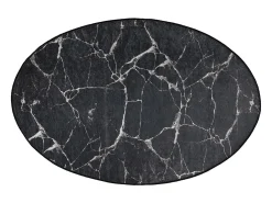 Alfombra de baño Marble DJT negro azul marino blanco