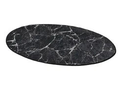Alfombra de baño Marble DJT negro azul marino blanco