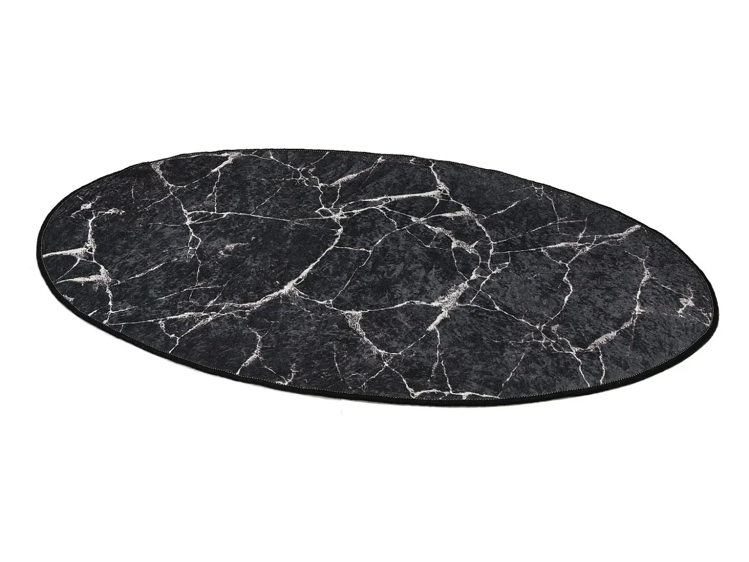 Alfombra de baño Marble DJT negro azul marino blanco