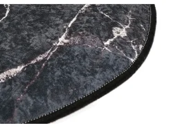 Alfombra de baño Marble DJT negro azul marino blanco