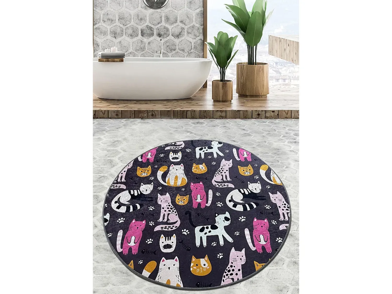 Alfombra De Baño|Ropa De Cama^Alfombra de baño Park Cat Djt (200 cm) Multicolor