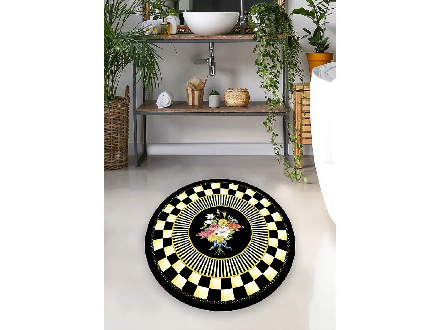 Outlet Alfombra de baño Quadratic 160 Multicolor