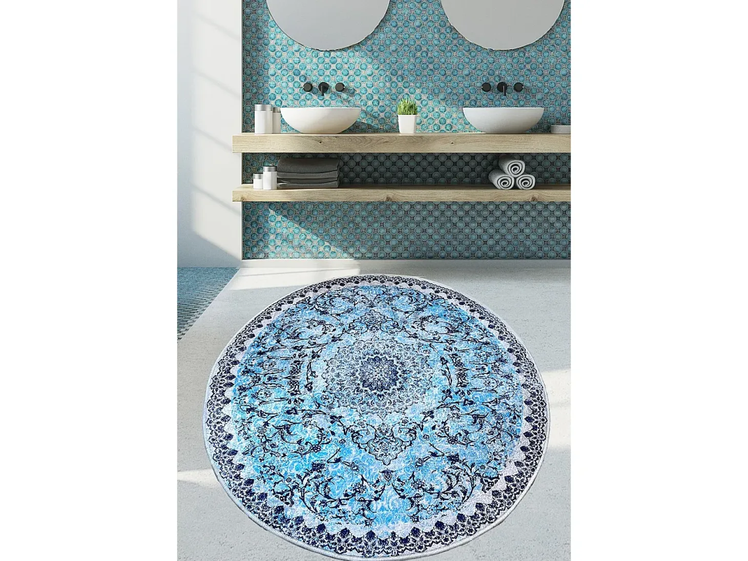 Alfombra de baño Raiya (140 cm) multicolor