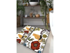 Best Alfombra de baño Set (3 piezas) Hennaed Cat Multicolor