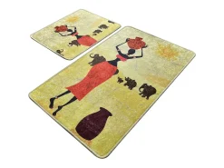 Alfombra de baño Set (2 piezas) Elefante multicolor