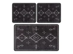 Alfombra de baño Set (3 piezas) Antiguo gris oscuro