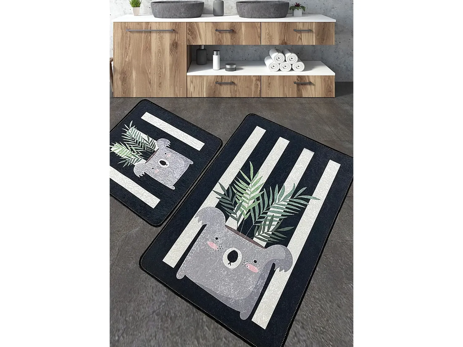 Alfombra De Baño|Ropa De Cama^Alfombra de baño Set (2 piezas) Rovio Multicolor