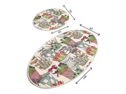 Alfombra de baño Set (2 piezas) Flowerpot DJT multicolor