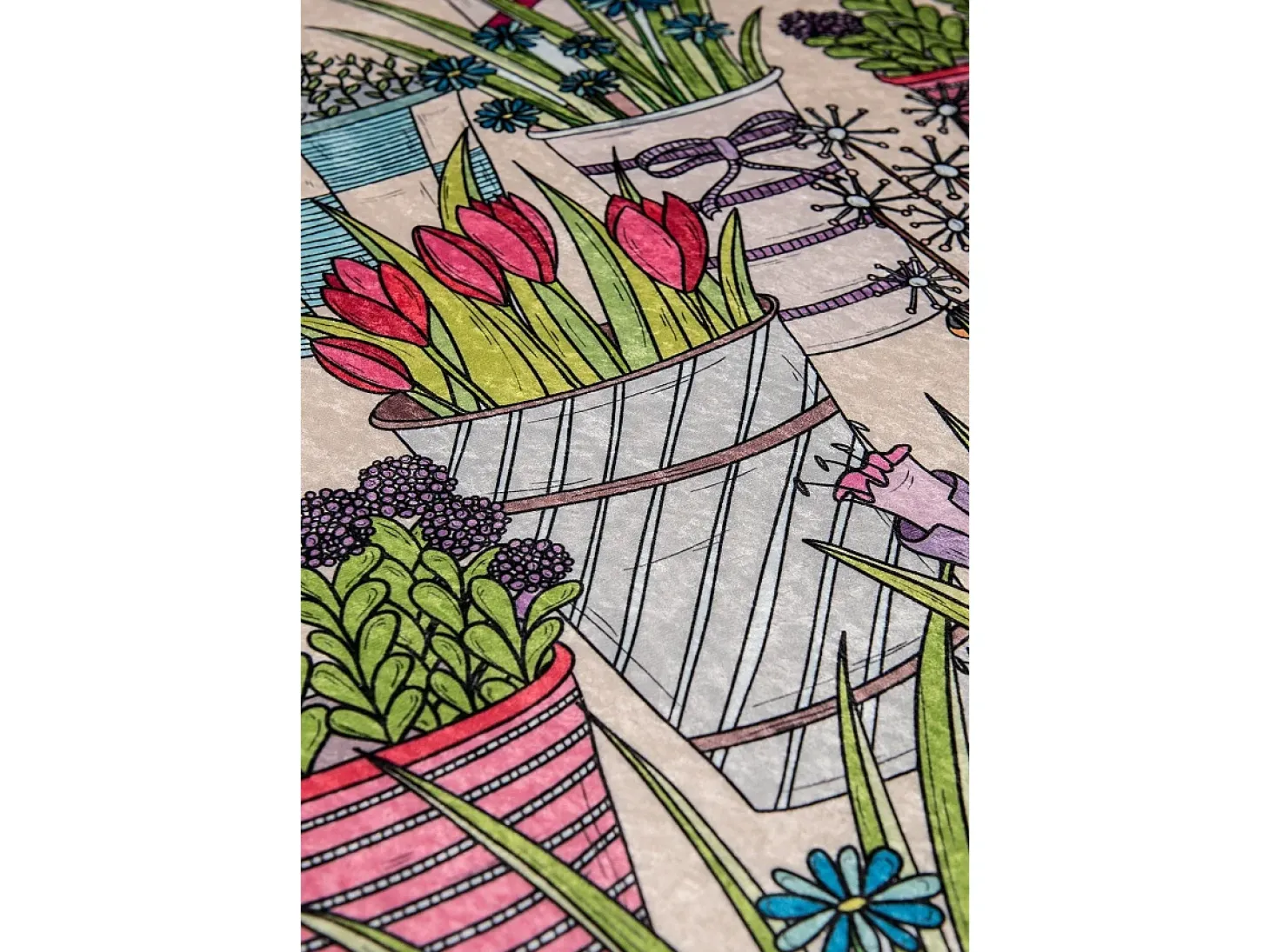 Alfombra de baño Set (2 piezas) Flowerpot DJT multicolor