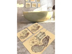 Alfombra De Baño|Ropa De Cama^Alfombra de baño Set (3 piezas) Malurus camel marrón Multicolor