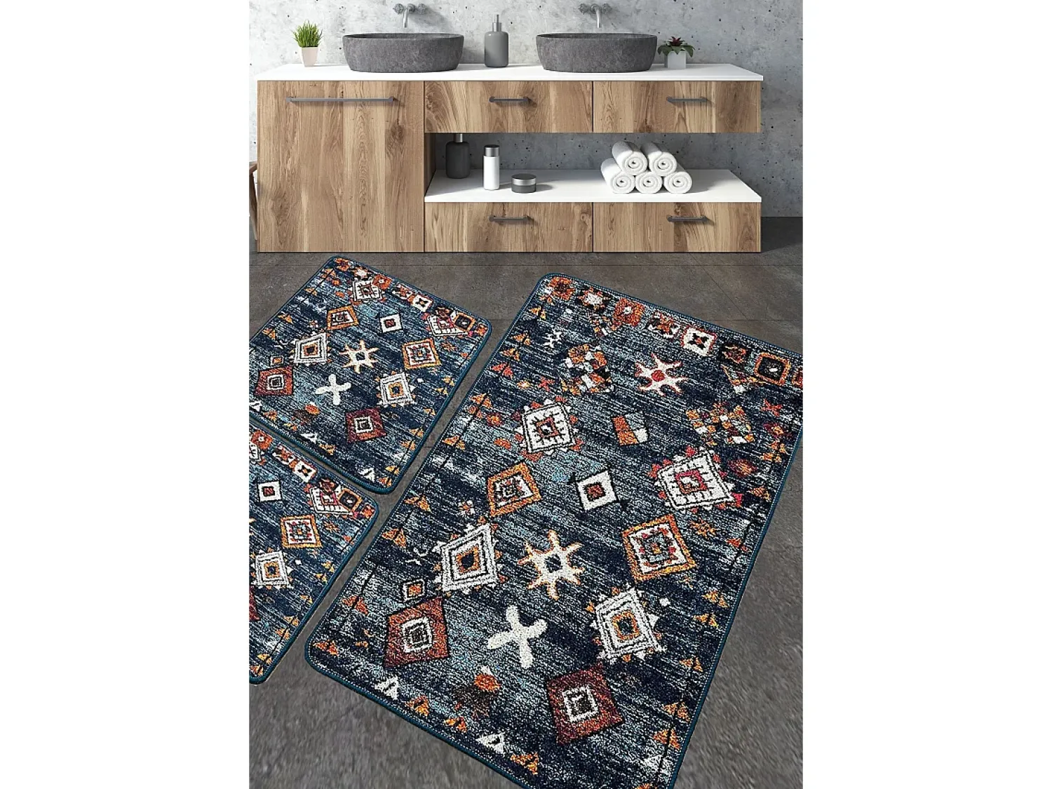 Hot Alfombra de baño Set (3 piezas) Ressal Multicolor