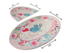 Alfombra de baño Set (2 piezas) Bemol Oval multicolor