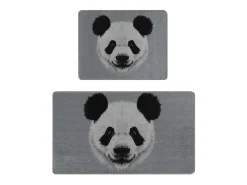 Alfombra de baño Set (2 piezas) Huge Panda DJT gris negro blanco