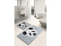 Alfombra de baño Set (2 piezas) Huge Panda DJT gris negro blanco