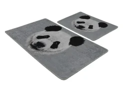Alfombra de baño Set (2 piezas) Huge Panda DJT gris negro blanco